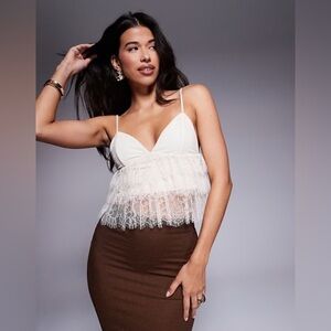 NWT retails 88, AFRM cream lace tank with matching scarf